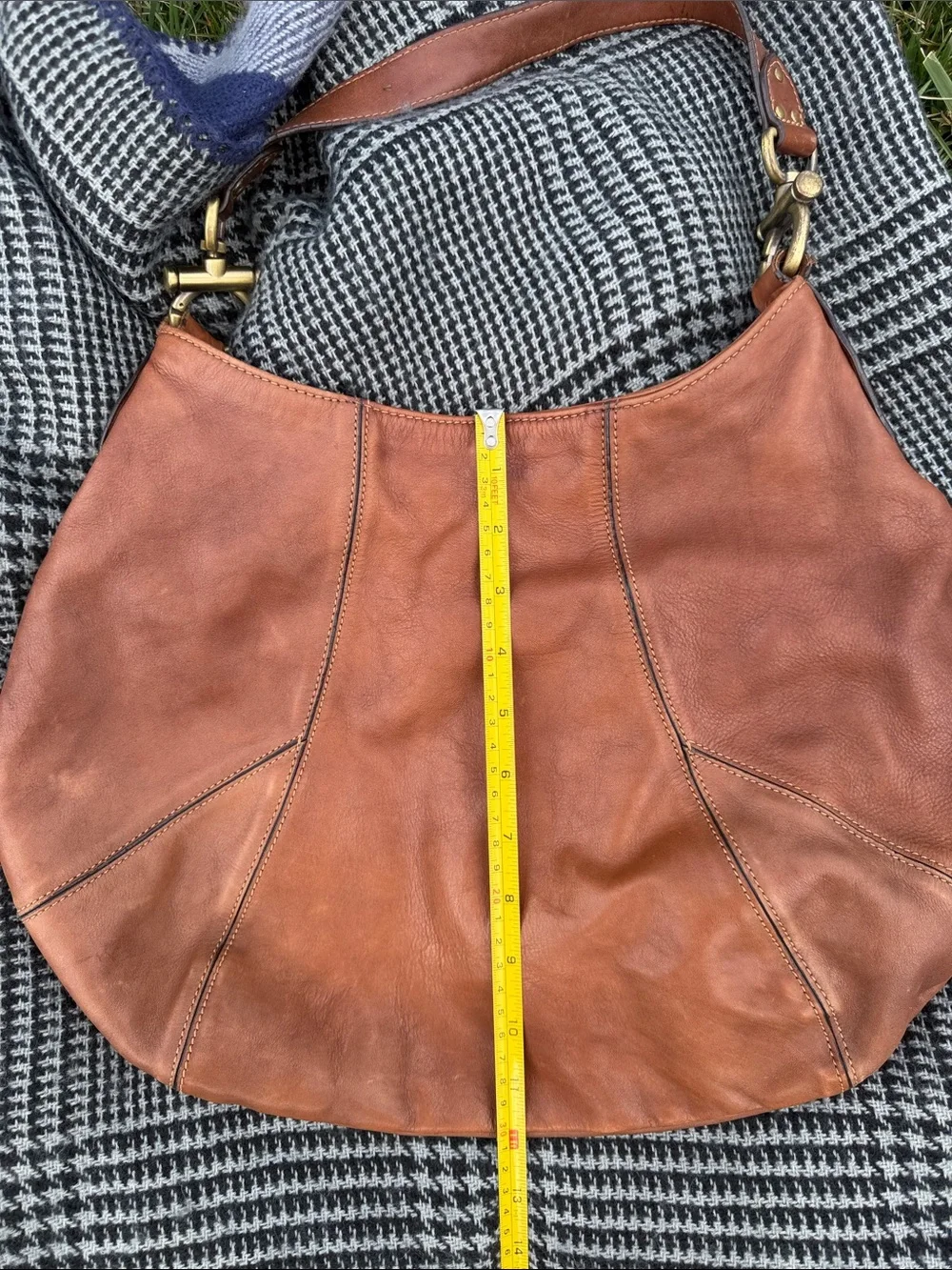 The Limited Cognac Leather Hobo Shoulder Bag